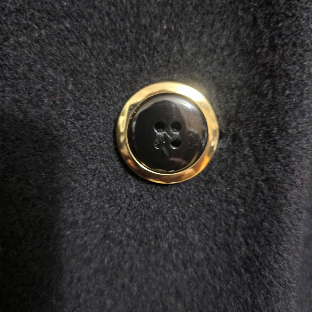 Cinzia Rocca By Rodel Black Winter Wool Coat w Fox Fur Trim Cuffs IT46/ US 16 - Picture 6 of 17